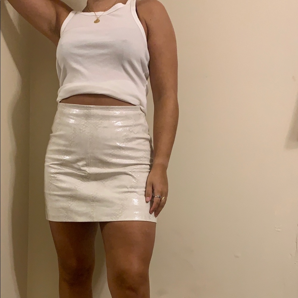 Faux Snake Print mini Skirt